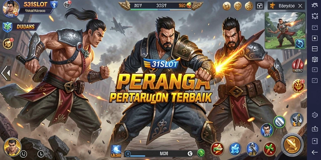 Screenshot gameplay 531SLOT menampilkan aksi seru di tengah arena Battle Royale.
