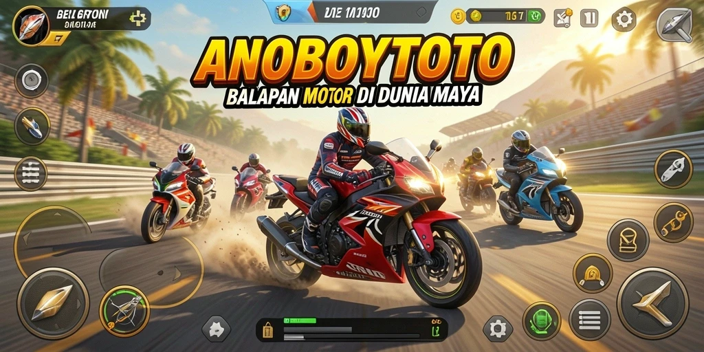 Gameplay seru ANOBOYTOTO dengan balapan motor yang menegangkan.