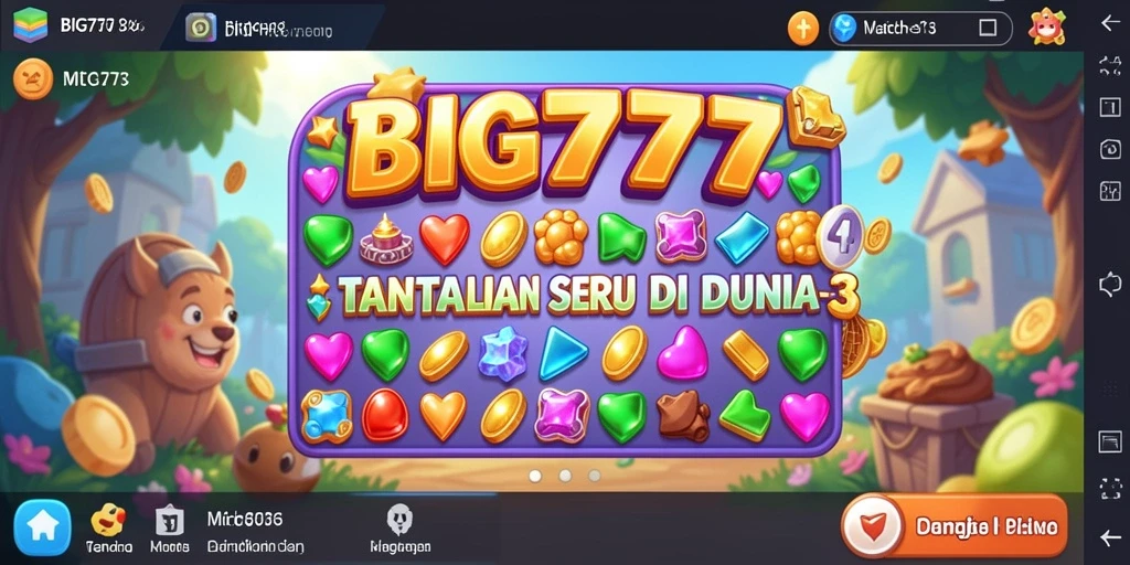 Tampilan screenshot utama BIG777 yang menarik dengan gameplay seru Match-3.