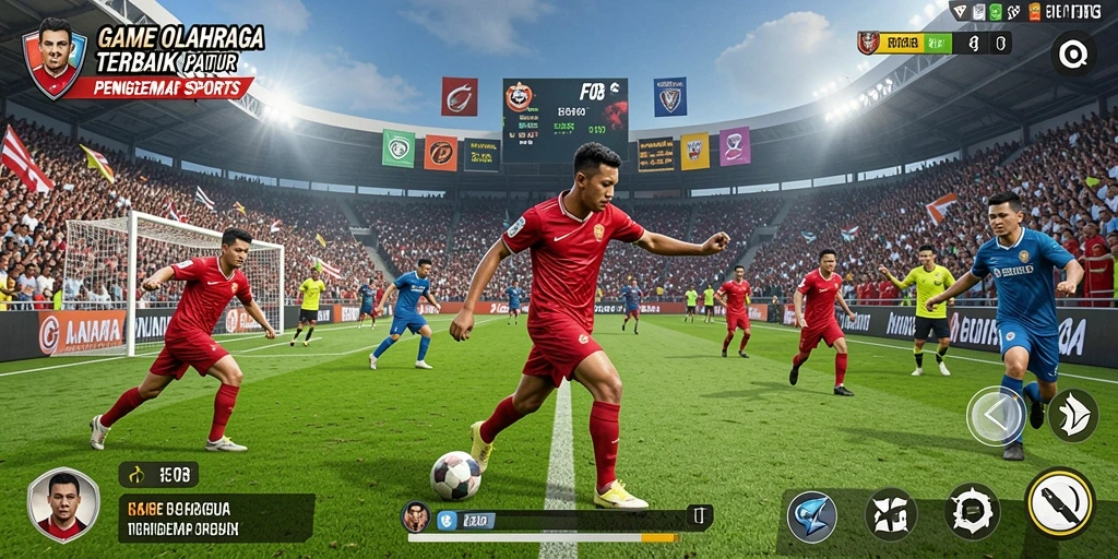 Gameplay F08 yang mengasyikkan dan adiktif di arena olahraga.