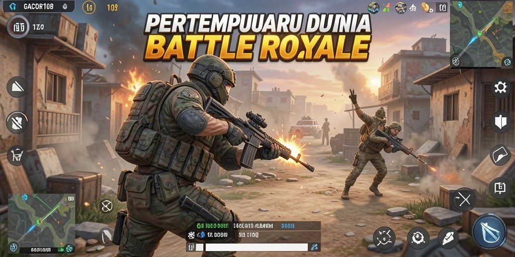 Tampilan menarik dari GACOR108 dalam pertempuran Battle Royale.