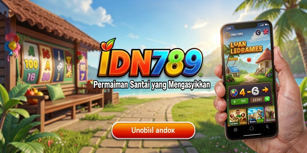 Tangkapan layar memperlihatkan gameplay santai dari IDN789 yang penuh warna.