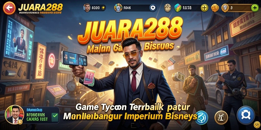 Screenshot JUARA288 menampilkan aksi seru dalam pengelolaan bisnis Tycoon.