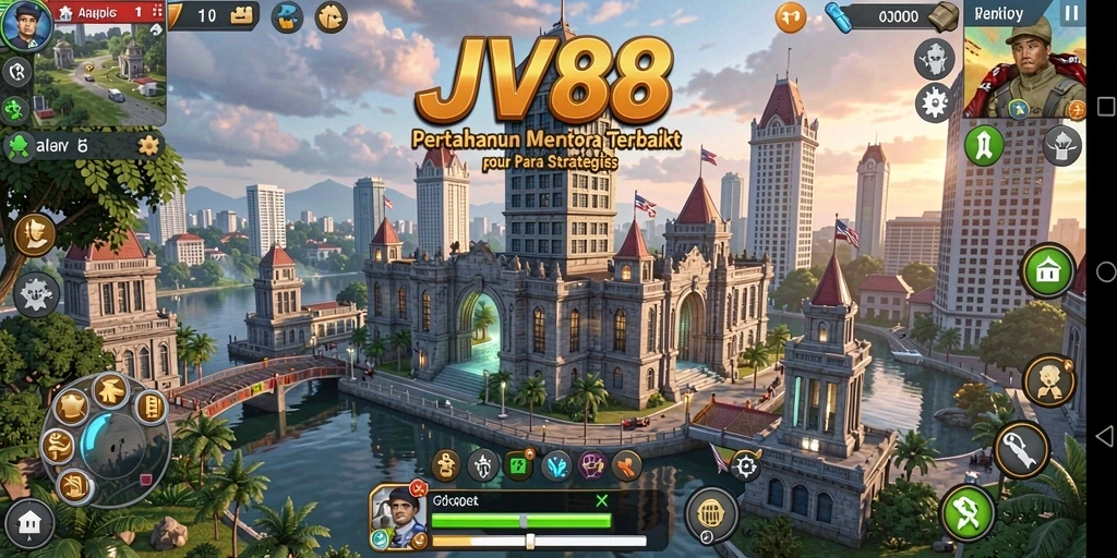 Tampilan gameplay JV88 yang menegangkan dalam Tower Defense.