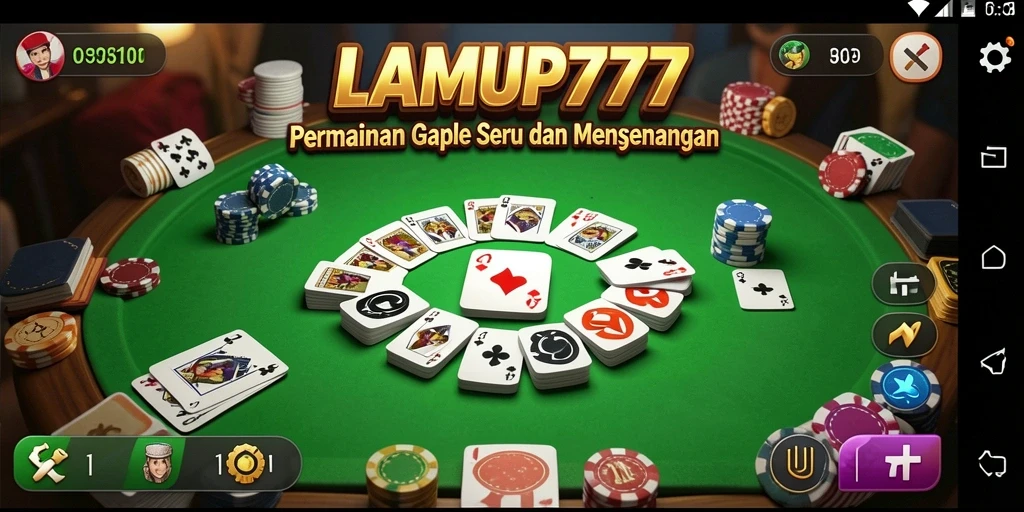 Screenshot gameplay LAMPU777 menampilkan keseruan permainan Gaple.