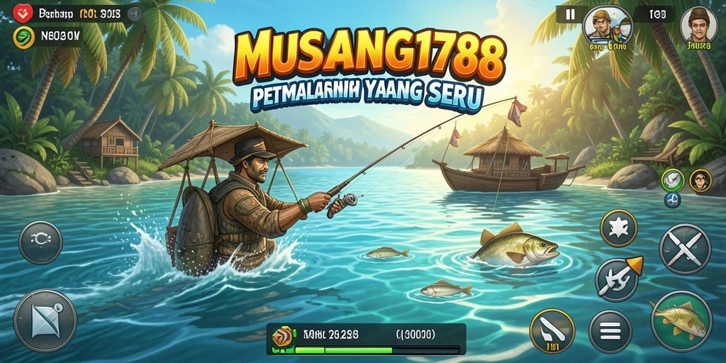 Screenshot gameplay MUSANG178 menampilkan suasana memancing yang realistis dan mengasyikkan.