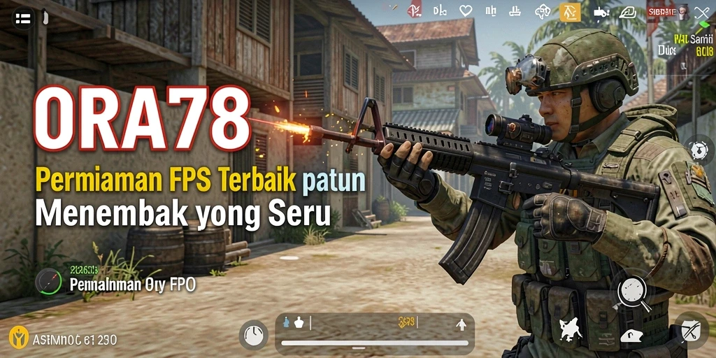 Screenshot gameplay ORA78 menunjukkan aksi menembak yang intens.