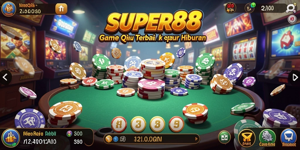 Gameplay SUPER88 menampilkan suasana QiuQiu yang seru dan menegangkan.