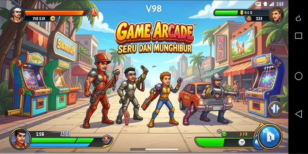 Gameplay menarik dari V98 dalam aksi Arcade.