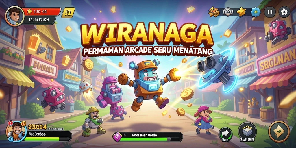 Screenshot WIRANAGA menampilkan gameplay penuh aksi dan tantangan.